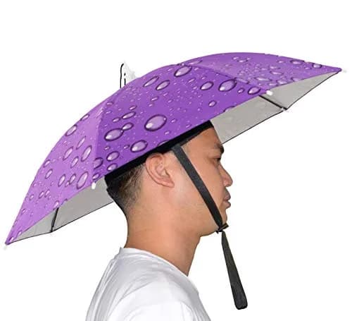 NEW-Vi Umbrella Hat, 25 inch Hands Free Umbrella Cap for Adults and Kids | Portable, Adjustable, Sun & Rain Protection thumbnail 1