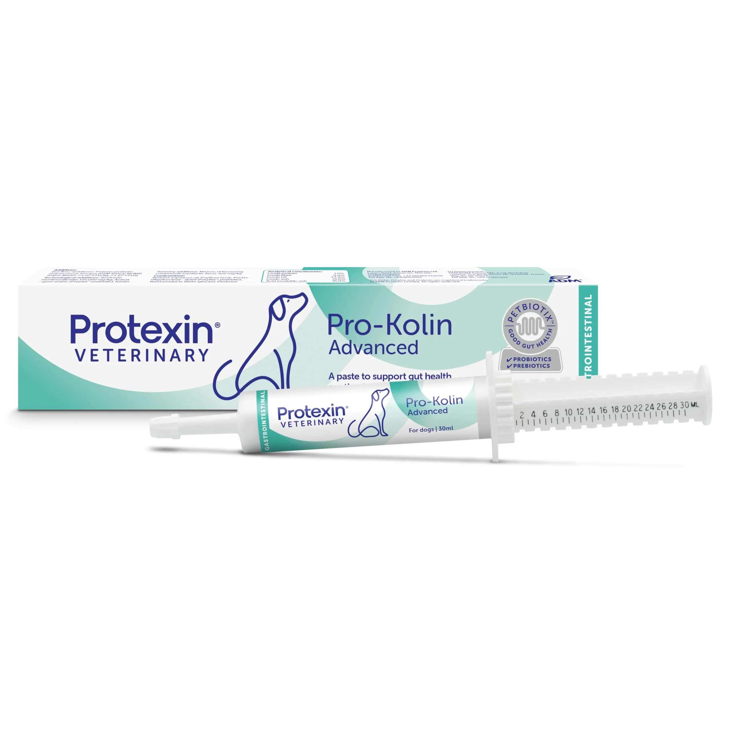 Protexin Veterinary Pro-Kolin Advanced for Dogs 30ml (1.01 Fl Oz) | Probiotic & Prebiotic Digestive Support — Colourless