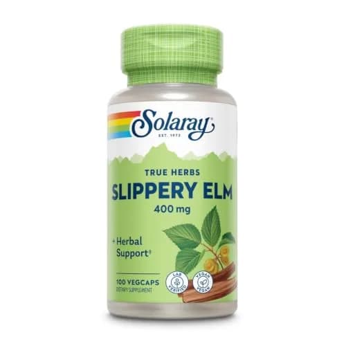 Solaray Slippery Elm Bark 400mg 2 Pack | Soothing Respiratory & GI Support thumbnail 1