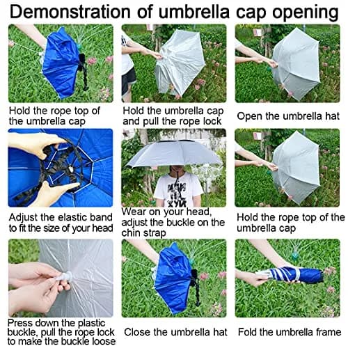 NEW-Vi Umbrella Hat 96cm (37.4") Diameter | Hands-Free Sun & Rain Protection thumbnail 3