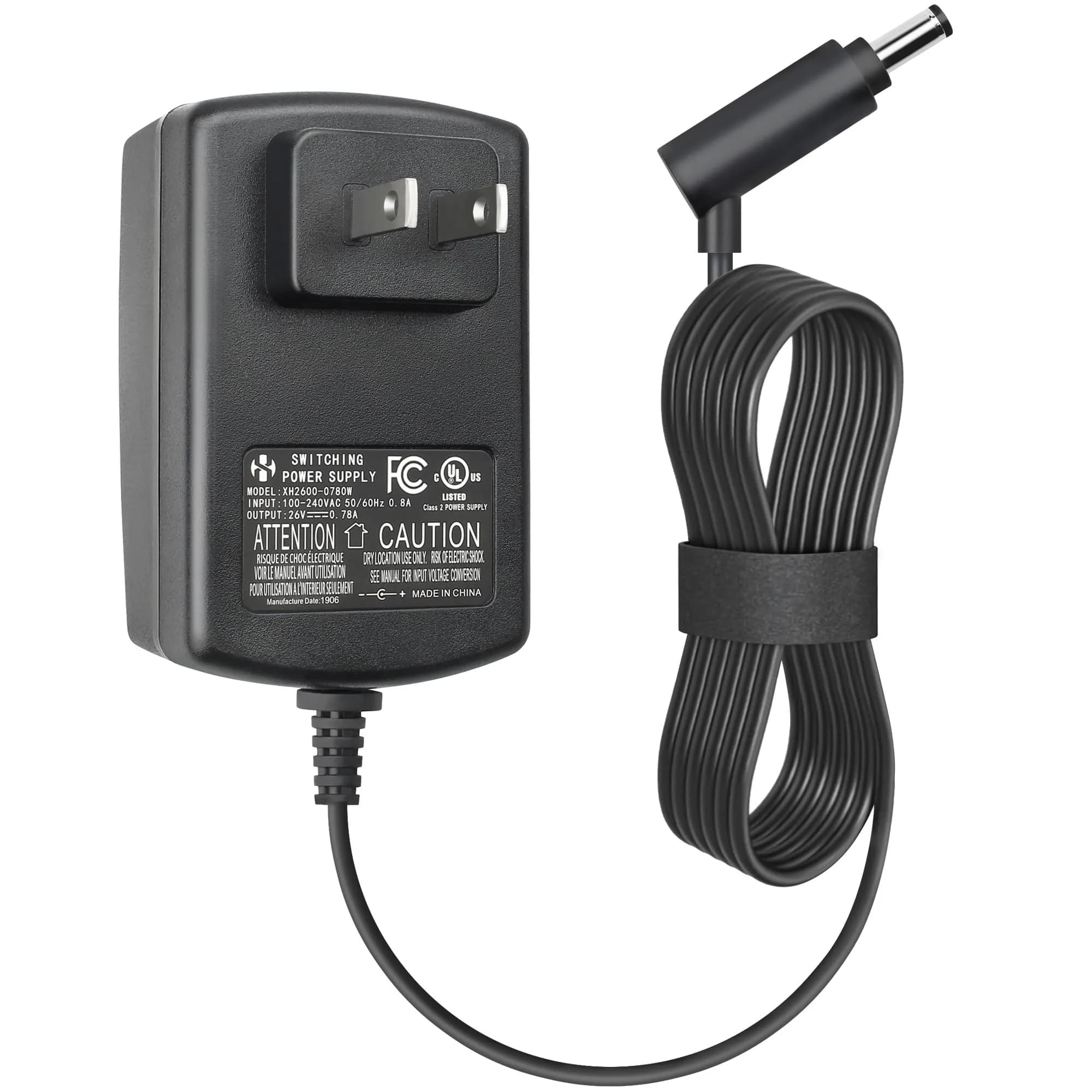 LotFancy 26V AC DC Adapter Charger for Dyson V6 V7 V8 Vacuum Power Supply | UL Listed 6FT Cord - main product image