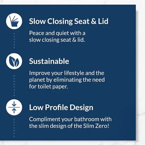 Bio Bidet Slim Zero Non Electric Bidet Toilet Seat Elongated | Dual Nozzles, White, Low Profile thumbnail 4