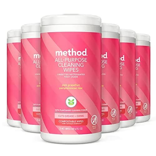 Method All-Purpose Cleaning Wipes, Pink Grapefruit, 70 Count | Compostable, Plant-Based Formula thumbnail 1
