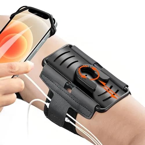 newppon Cell Phone Running Armband - Detachable & 360° Rotatable Universal Cellphone Arm Band for iPhone 17 16 15 14 13 Pro Max Plus Samsung Galaxy Note S24 S23 | Fits All Smartphones thumbnail 1
