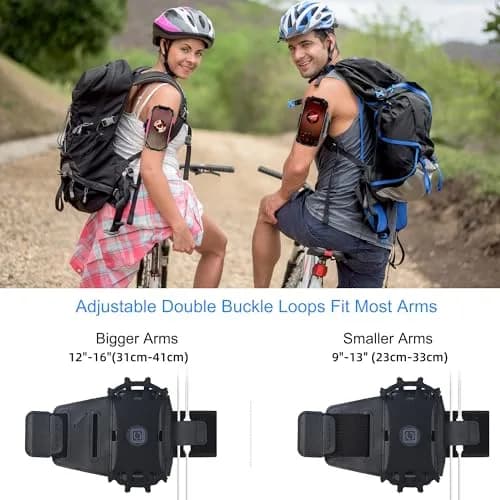 newppon Cell Phone Running Armband - Detachable & 360° Rotatable Universal Cellphone Arm Band for iPhone 17 16 15 14 13 Pro Max Plus Samsung Galaxy Note S24 S23 | Fits All Smartphones thumbnail 4