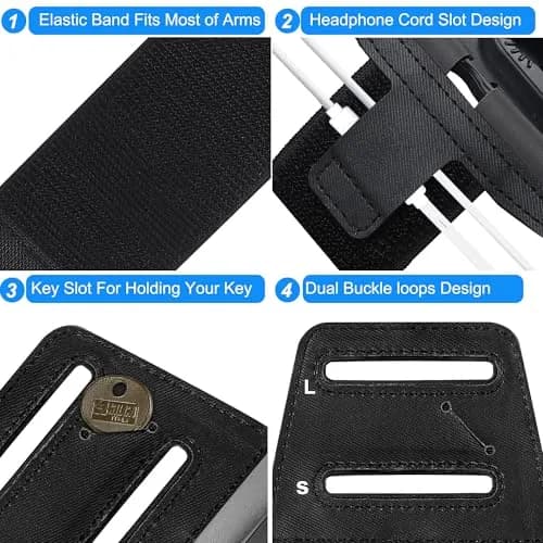 newppon Cell Phone Running Armband - Detachable & 360° Rotatable Universal Cellphone Arm Band for iPhone 17 16 15 14 13 Pro Max Plus Samsung Galaxy Note S24 S23 | Fits All Smartphones thumbnail 5