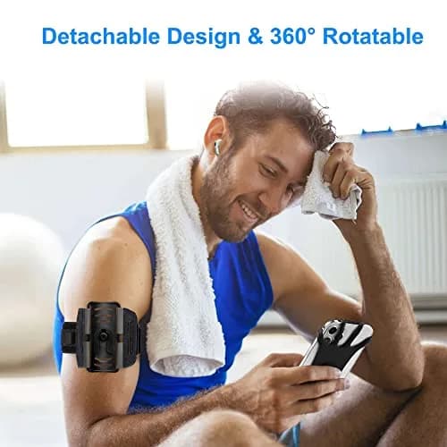 newppon Cell Phone Running Armband - Detachable & 360° Rotatable Universal Cellphone Arm Band for iPhone 17 16 15 14 13 Pro Max Plus Samsung Galaxy Note S24 S23 | Fits All Smartphones thumbnail 8