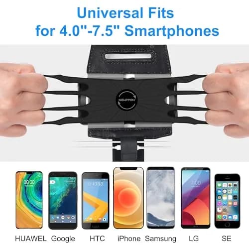 newppon Cell Phone Running Armband - Detachable & 360° Rotatable Universal Cellphone Arm Band for iPhone 17 16 15 14 13 Pro Max Plus Samsung Galaxy Note S24 S23 | Fits All Smartphones thumbnail 3