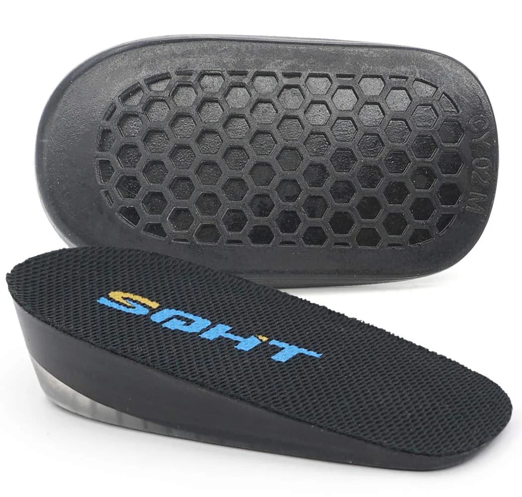 SQHT Height Increase Gel Heel Shoe Lift Inserts 2.54 cm (1 Inch) | Doctor Recommended for Foot Pain — Black