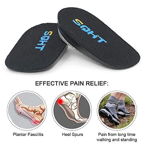 SQHT Height Increase Gel Heel Shoe Lift Inserts 2.54 cm (1 Inch) | Doctor Recommended for Foot Pain thumbnail 4