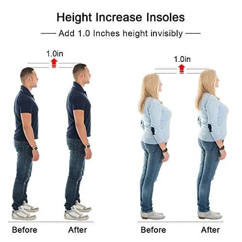 SQHT Height Increase Gel Heel Shoe Lift Inserts 2.54 cm (1 Inch) | Doctor Recommended for Foot Pain thumbnail 2