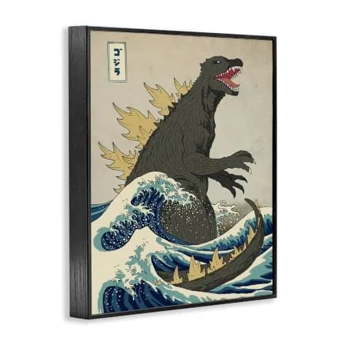 Stupell Industries Wall Art 'Nautical Godzilla Eastern Style Illustration' | Framed Giclee Art 14"L x 11"W thumbnail 2