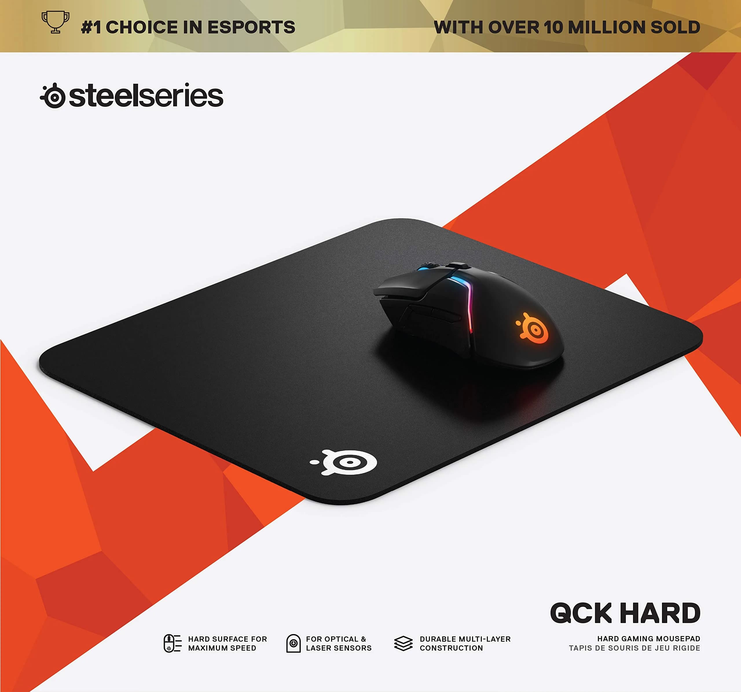 SteelSeries QcK Hard Medium Gaming Mouse Pad | Pinpoint Accuracy for Esports Pros - view 6
