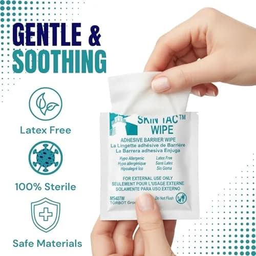 Torbot Skin Tac Adhesive Barrier Wipes 50 Count | Latex-Free, Hypoallergenic, Liquid Form for Sensitive Skin thumbnail 4
