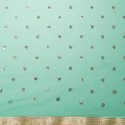DUPATTA BAZAAR Embellished Green Net Dupatta 2.4m (7.87 ft) | Party & Festive Wear thumbnail 5