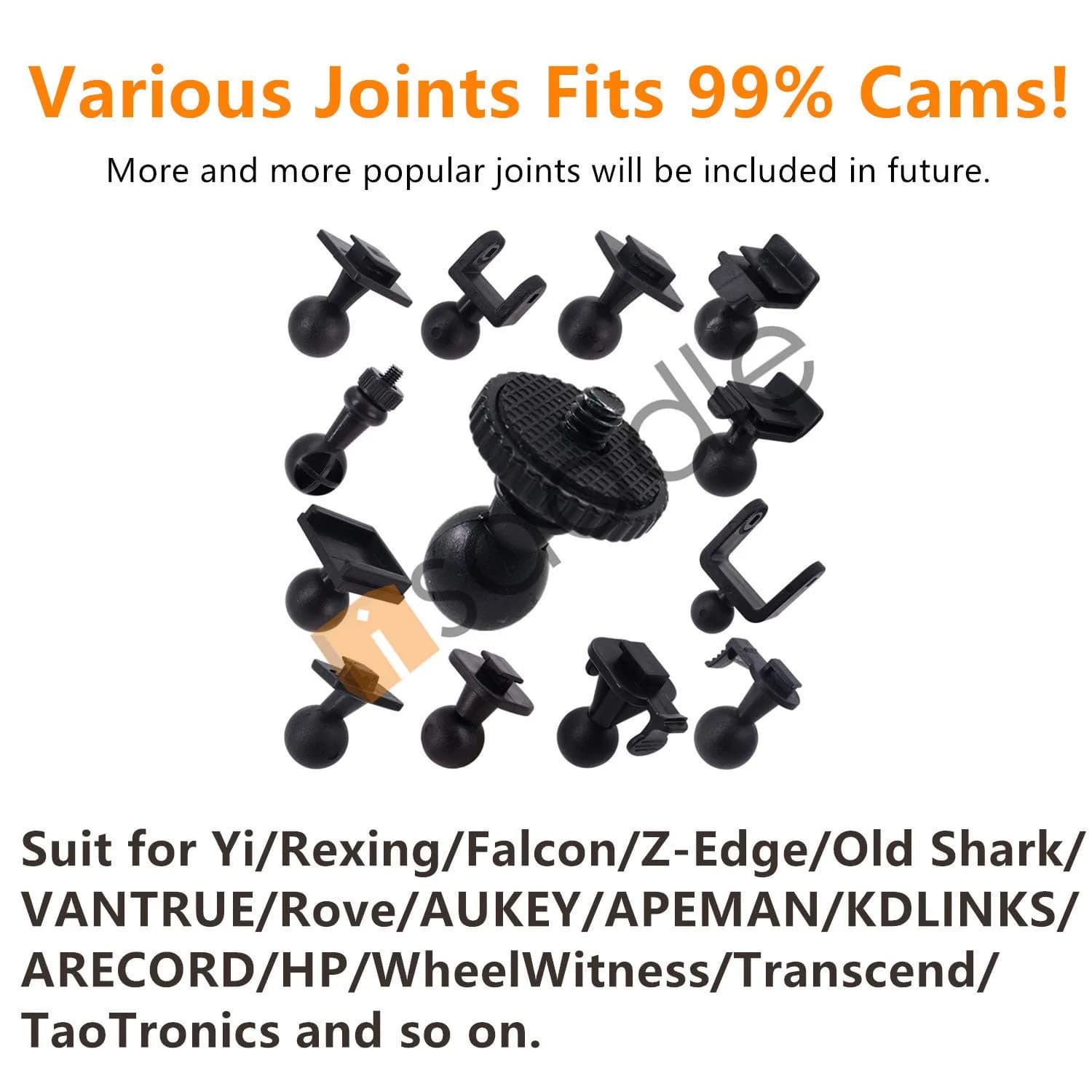iSaddle Dash Cam Suction Mount with Various Joints | Universal Fit for 99% On-Dash Cameras - view 2