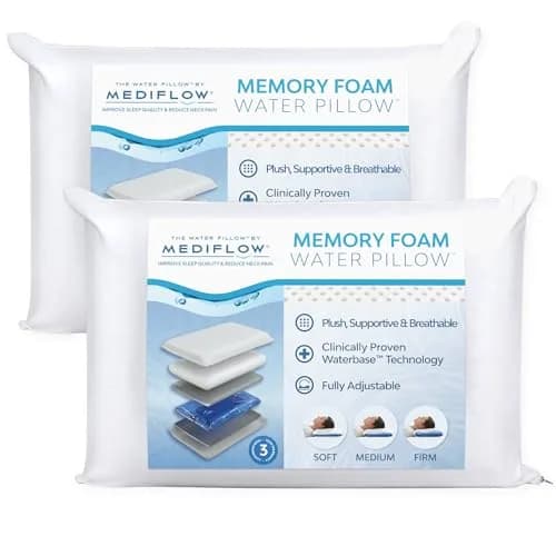 Mediflow Water Pillow with Memory Foam | Adjustable Waterbase & Support for All Sleepers thumbnail 1