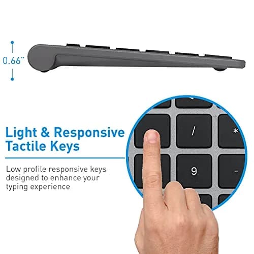 Macally BTNUMKEY22 Bluetooth Number Pad for Laptop - Wireless Numeric Keypad with Arrow Keys & Function Keys - Space Grey (13.2cm x 9cm x 1.7cm) thumbnail 8