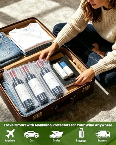 MONKKINO 16 Pack Inflatable Wine Bags | Protects Bottles & Fragile Items During Travel thumbnail 7