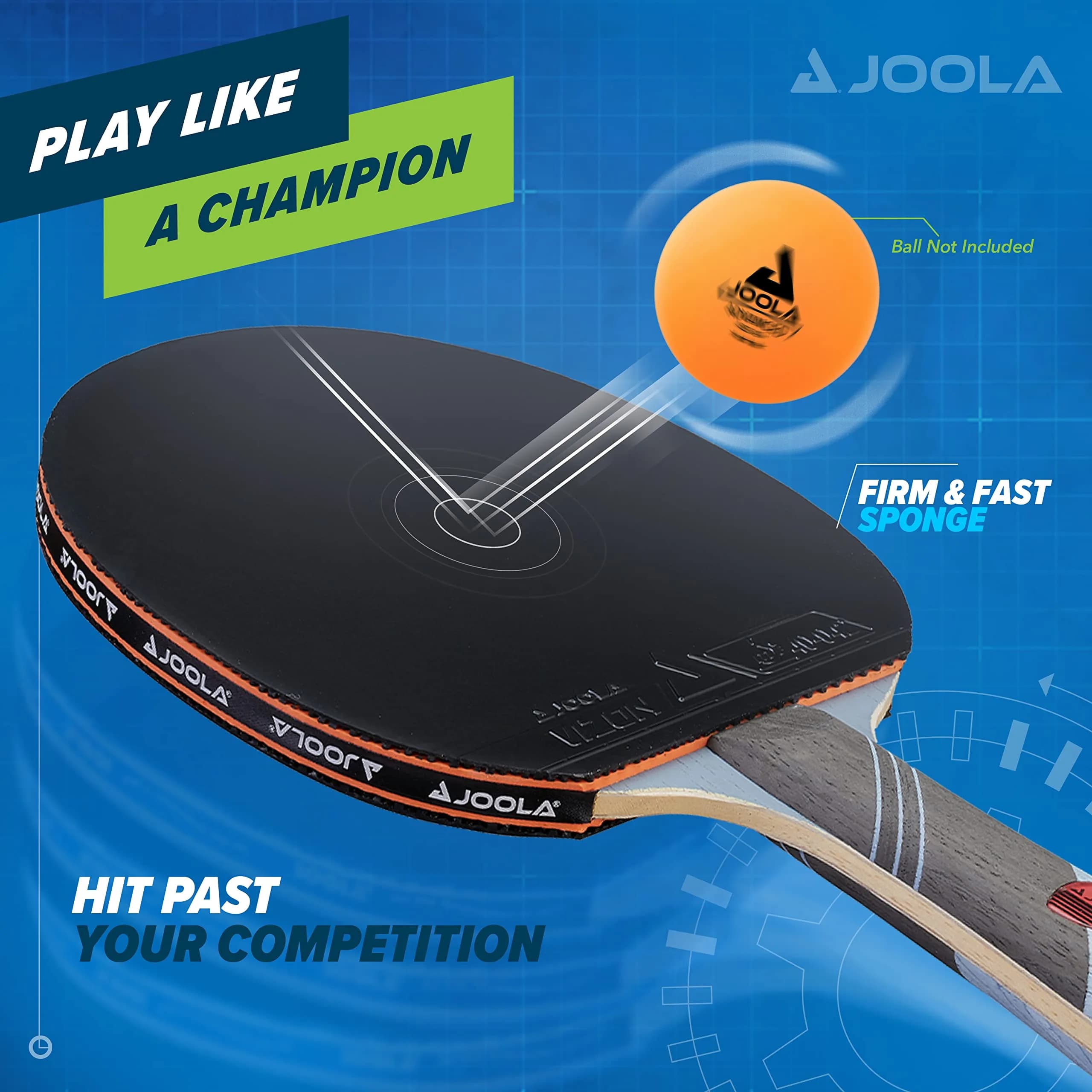 JOOLA Omega Speed Table Tennis Racket with Vizon Rubber & Flared Handle | 5-Ply Wood Blade - view 4