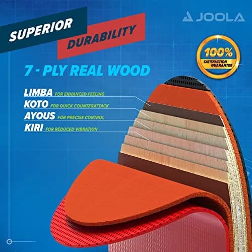 JOOLA Infinity Balance Ping Pong Paddle | 7-Ply Wood Table Tennis Racket for Spin & Control thumbnail 5