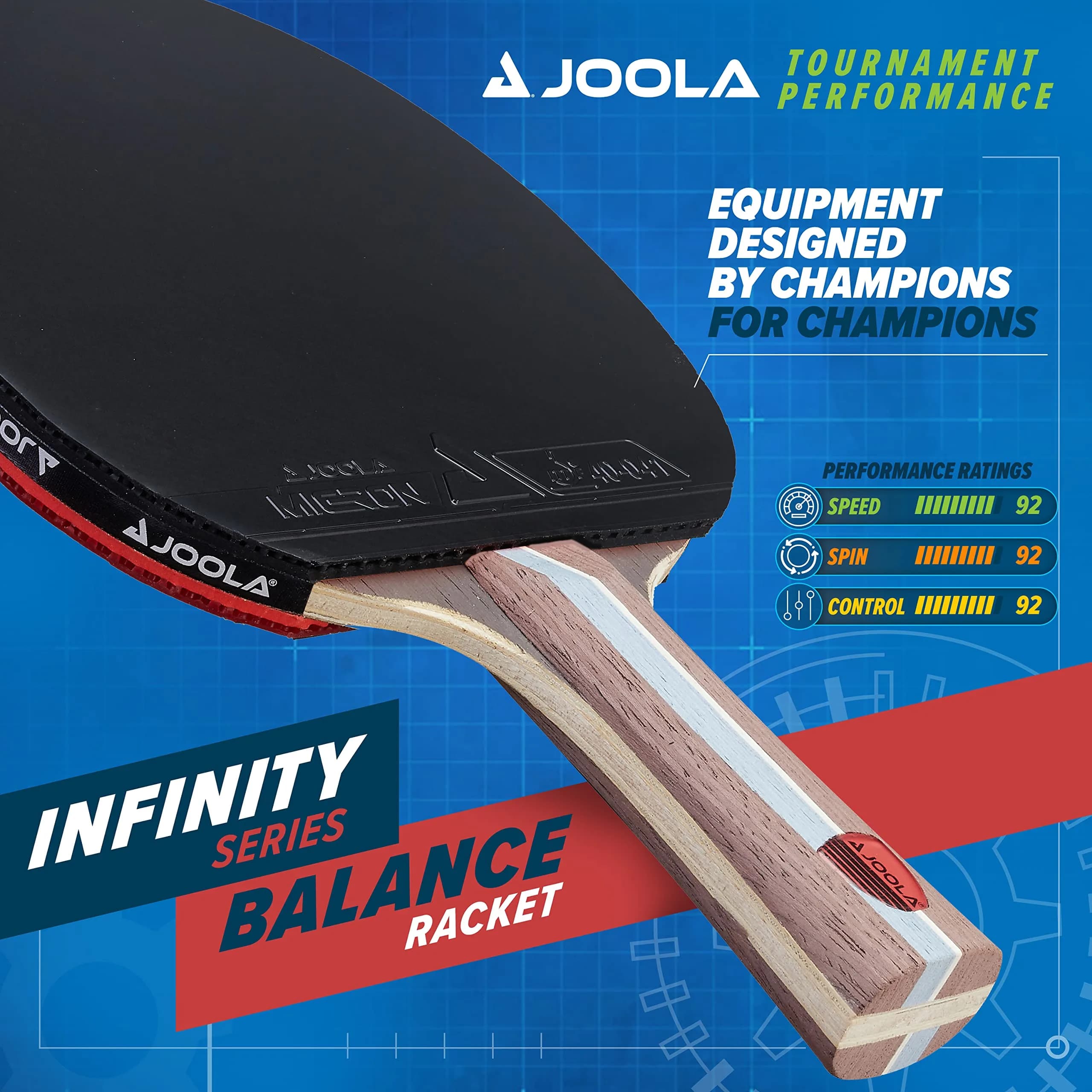 JOOLA Infinity Balance Ping Pong Paddle | 7-Ply Wood Table Tennis Racket for Spin & Control - view 2