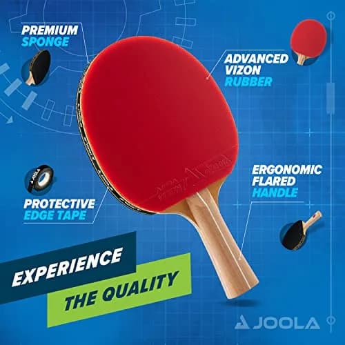JOOLA Omega Control Table Tennis Racket | 5-Ply Wood Blade, Vizon Rubber, Flared Handle, 185g thumbnail 3