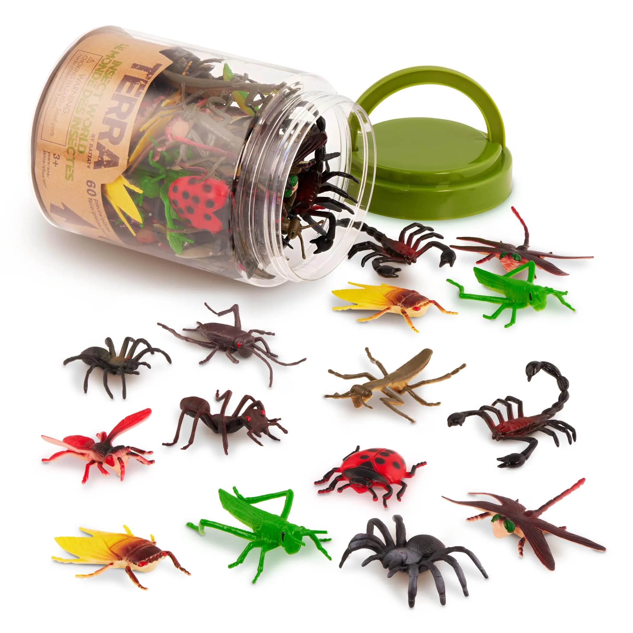 Terra by Battat Insect World Bug Toys, 60 Mini Figures in Tube, Insects (60-Piece Set) — 60pcs Insects & Bugs