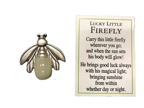 Ganz Lucky Little Firefly Token Charm Sterling Silver Glow in The Dark | 0.04 lb thumbnail 1