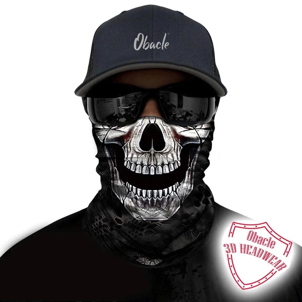Obacle Black Eye Smile Skull 3D Seamless Half Face Mask for Dust, Wind & UV Protection - view 2