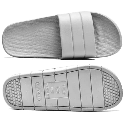 clootess Shower Slide Shoes for Men and Women Home Sandal 40.41 | Non-Slip Indoor Bath Slipper Grey thumbnail 6