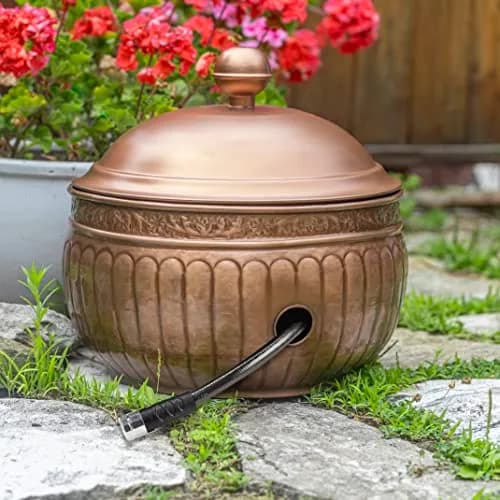 Good Directions La Jolla Hose Pot with Lid - Copper Finish | Garden Hose Storage & Decor (100-150 characters) thumbnail 4