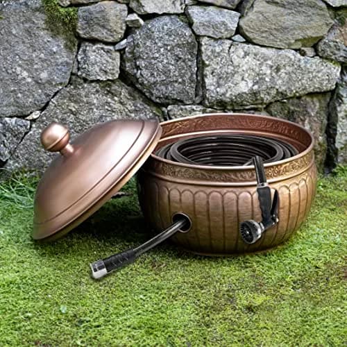 Good Directions La Jolla Hose Pot with Lid - Copper Finish | Garden Hose Storage & Decor (100-150 characters) thumbnail 3