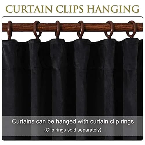 StangH Black Velvet Curtains for Room Divider W100 x L84 | Luxurious Sound-Absorbing Decor thumbnail 5