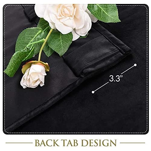 StangH Black Velvet Curtains for Room Divider W100 x L84 | Luxurious Sound-Absorbing Decor thumbnail 6