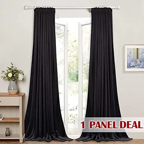 StangH Black Velvet Curtains for Room Divider W100 x L84 | Luxurious Sound-Absorbing Decor thumbnail 3