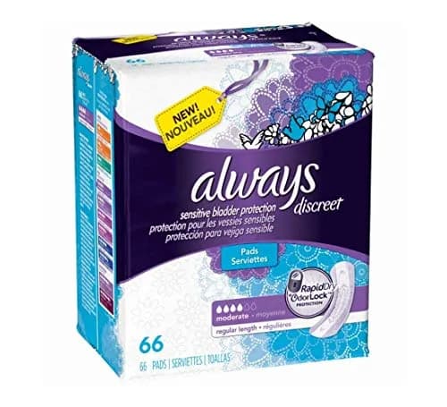 Always Discreet Incontinence Pads Moderate Regular Length 132 Count | USA Imported, Duties Included thumbnail 2