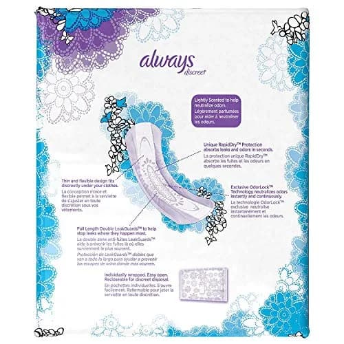 Always Discreet Incontinence Pads Moderate Regular Length 132 Count | USA Imported, Duties Included thumbnail 3