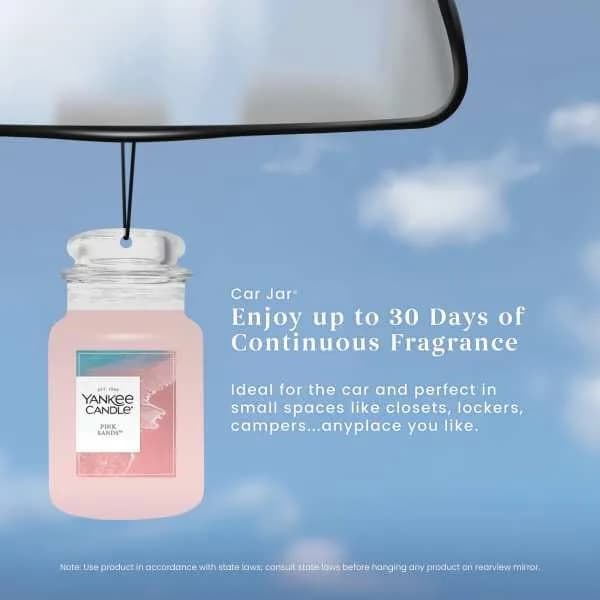 Yankee Candle Pink Sands Paper Car Jar Air Freshener, Pack of 6 | Long-Lasting Car Fragrance thumbnail 5