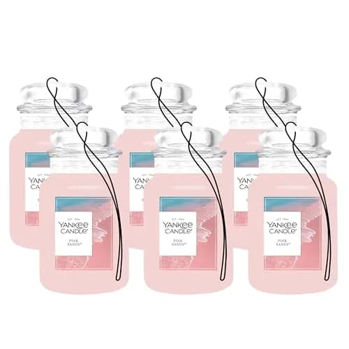 Yankee Candle Pink Sands Paper Car Jar Air Freshener, Pack of 6 | Long-Lasting Car Fragrance thumbnail 1