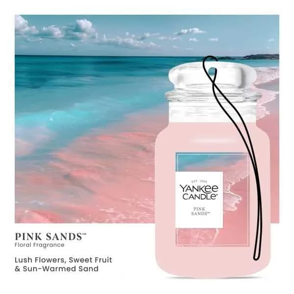 Yankee Candle Pink Sands Paper Car Jar Air Freshener, Pack of 6 | Long-Lasting Car Fragrance thumbnail 4