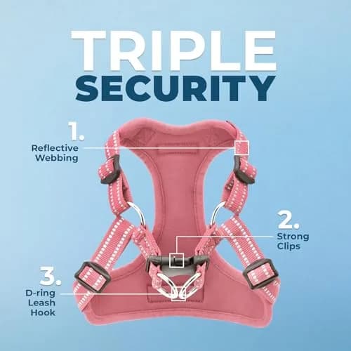 Best Pet Supplies Voyager Step-in Flex Dog Harness - Pink, Medium | Adjustable, Breathable & Reflective thumbnail 2