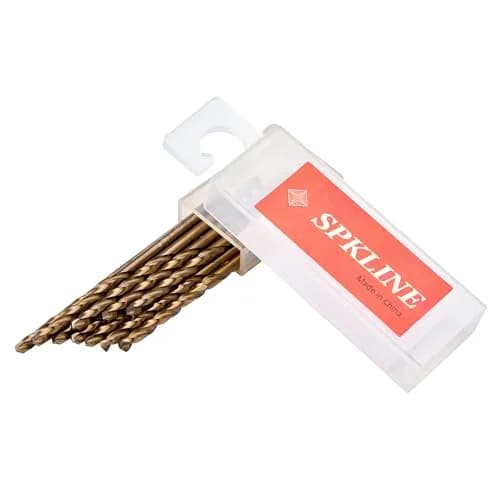 SPKLINE 10 Pcs 3.2mm (1/8") Cobalt Drill Bit Set | M35 High Speed Steel Jobber Length Twist Bits for Hard Metal thumbnail 3