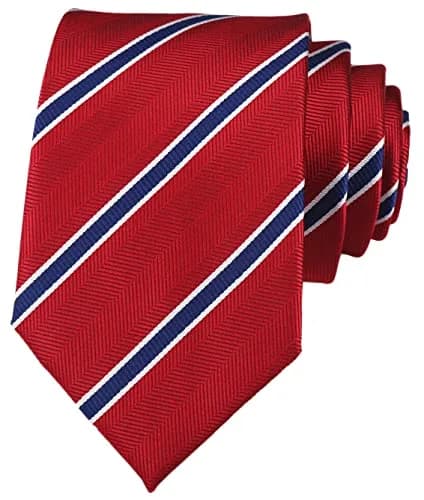 Elfeves Men's Modern Striped Patterned Formal Ties One Size | Microfiber, Trendy & Durable (70-120 chars) thumbnail 1