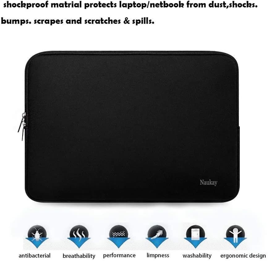 Naukay Laptop Bag 15 Inch | Resistant Neoprene Sleeve for 15-15.4 inch Laptops thumbnail 4