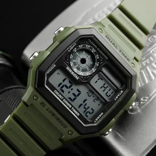 PASOY Men's Digital Sport Watch 43mm (1.7 inch) Dual Time Stopwatch Countdown | 50M Water Resistant Sport Watch thumbnail 4