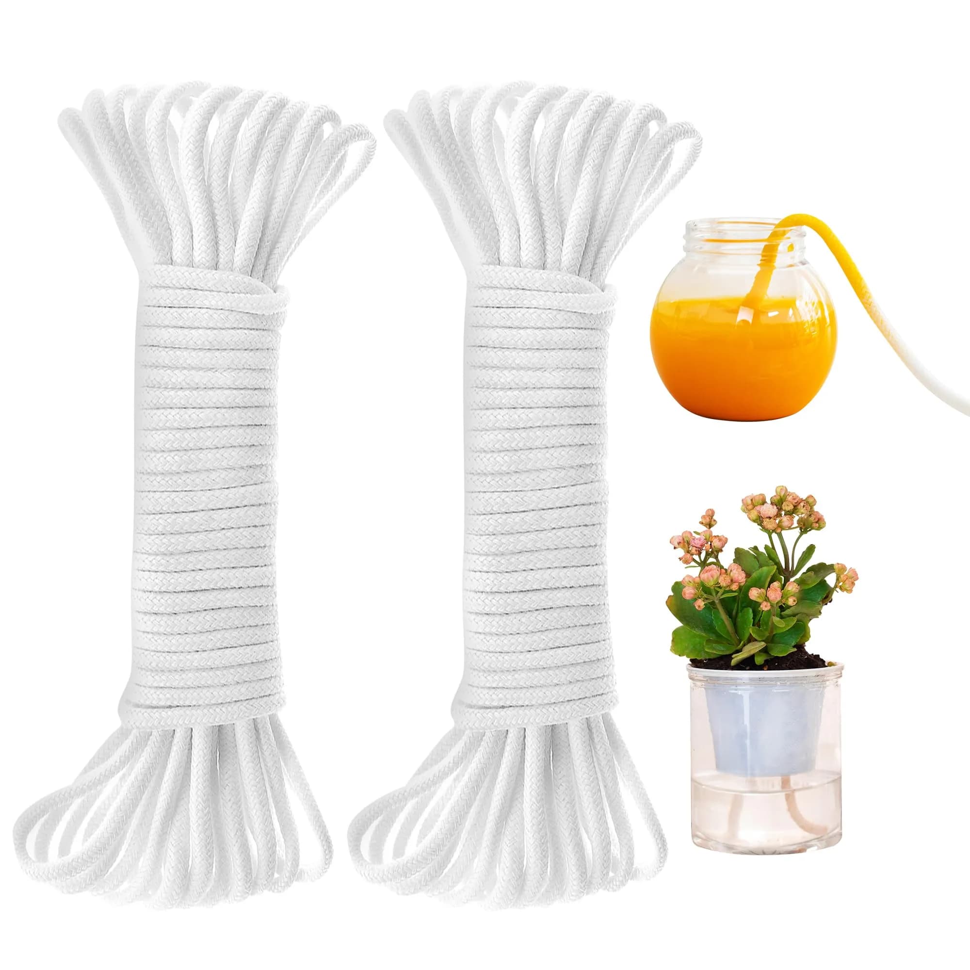 ORIMERC 60 feet 1/6 inch Wicking Rope for Plants | Self Watering Wick Cord for DIY Automatic Watering System - main product image