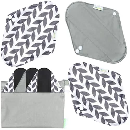 wegreeco Charcoal Reusable Menstrual Pads - 6 Pack | Leak-Free, Soft Cloth, Heavy Flow Suitable thumbnail 1