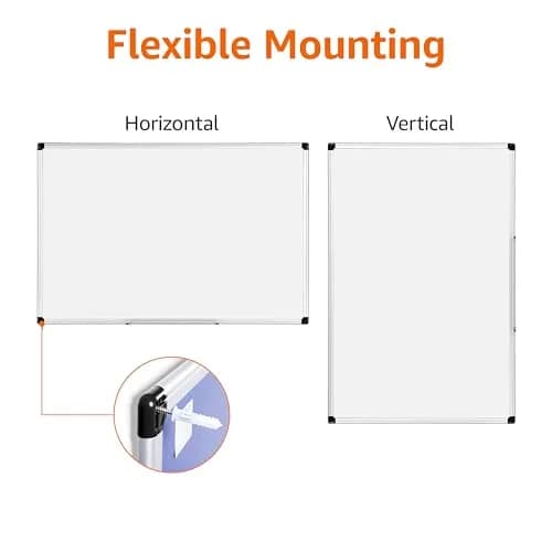 Amazon Basics Magnetic Dry Erase Whiteboard 36"W x 24"H Aluminum Frame | Smooth Surface for Office & Home Use thumbnail 3