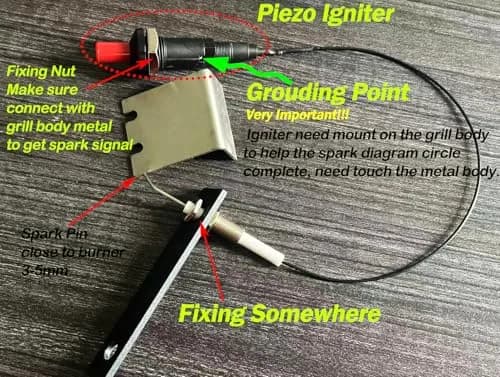 MENSI 11.8” Universal LP Propane & Natural Gas Push Button Piezo Igniter Kit | Ignition Set for Gas Grill, Stove, Heater thumbnail 3